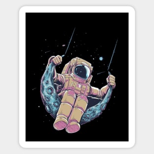 Astronaut Swinging From The Moon Sticker